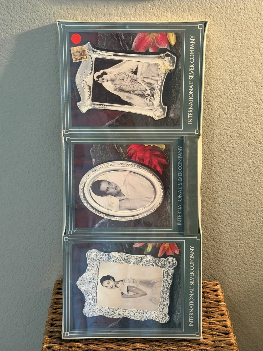 International Silver Company Silverplated Set of 3 Victorian Frames 5x7” Photos